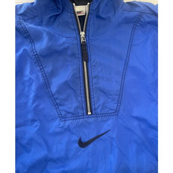 Vintage 1990s Nike Women's Quarter Zip Windbreaker Hooded Jacket - Size XL - Picture 1 of 9